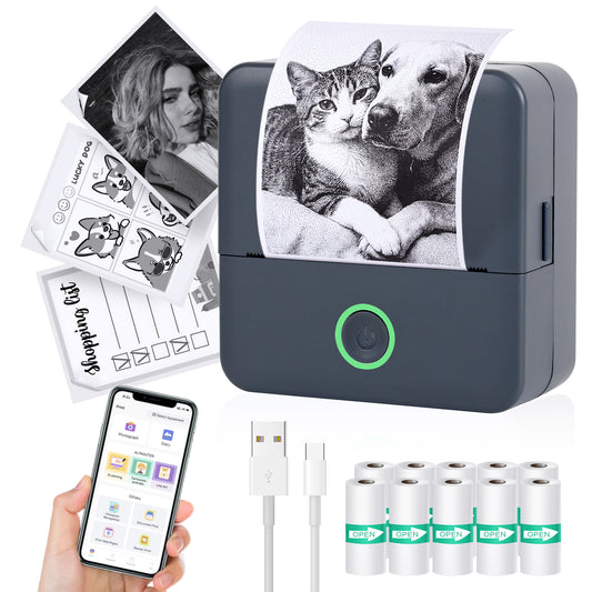 Mini Portable Bluetooth Thermal Printer | Inkless Pocket Sticker & Photo Printer for Notes, Lists & DIY Art