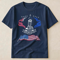 Funny Patriotic Cactus Shirt | USA Flag Military Jet Flyover 4th July Gift T-Shirt