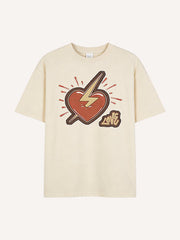 Retro Lightning Bolt Heart Graphic Tee