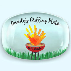 Daddy Grill Master - Family Personalized Custom Platter - Father's Day, Birthday Gift For Dad