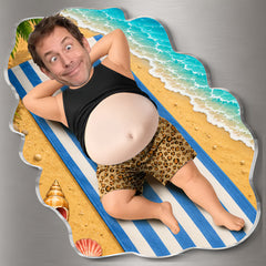 Leopard Print & Beach Naps– Personalized Father's Day Funny Gifts For Dad, Grandpa