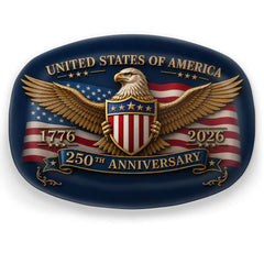 1776-2026 USA 250th Independence Anniversary Bald Eagle Shield Badge, Vintage American Flag Patriotic Sticker
