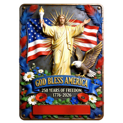 Custom Family Name 1776-2026 American Eagle Metal Sign - Personalized Gift for Parents and Patriotic Friends
