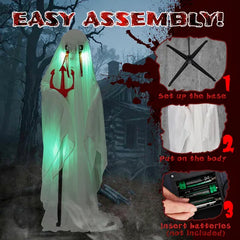 4.3 ft animatronic ghost with trident - product photo 5 of 15