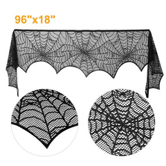 2 pack black lace spider web mantle scarf - product photo 4 of 6