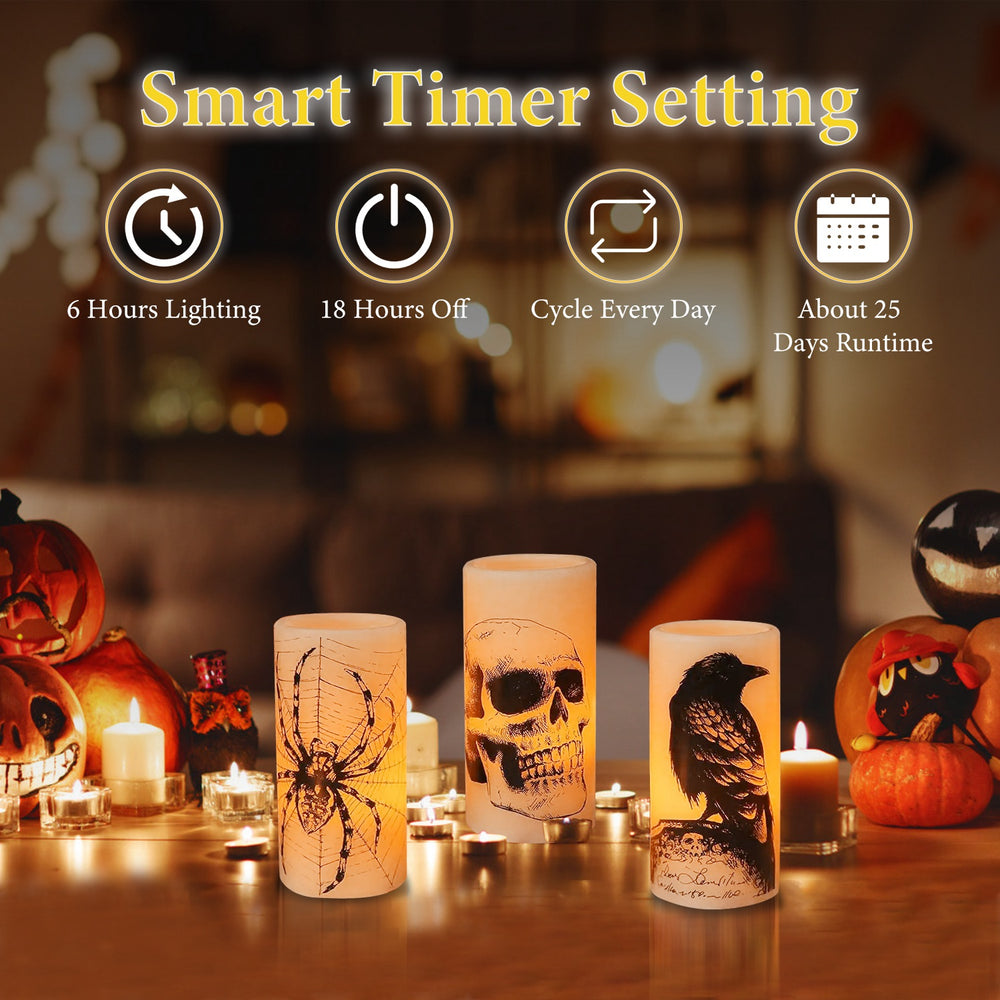 three flameless paraffin candle lamps with a timer - product photo 7 of 12