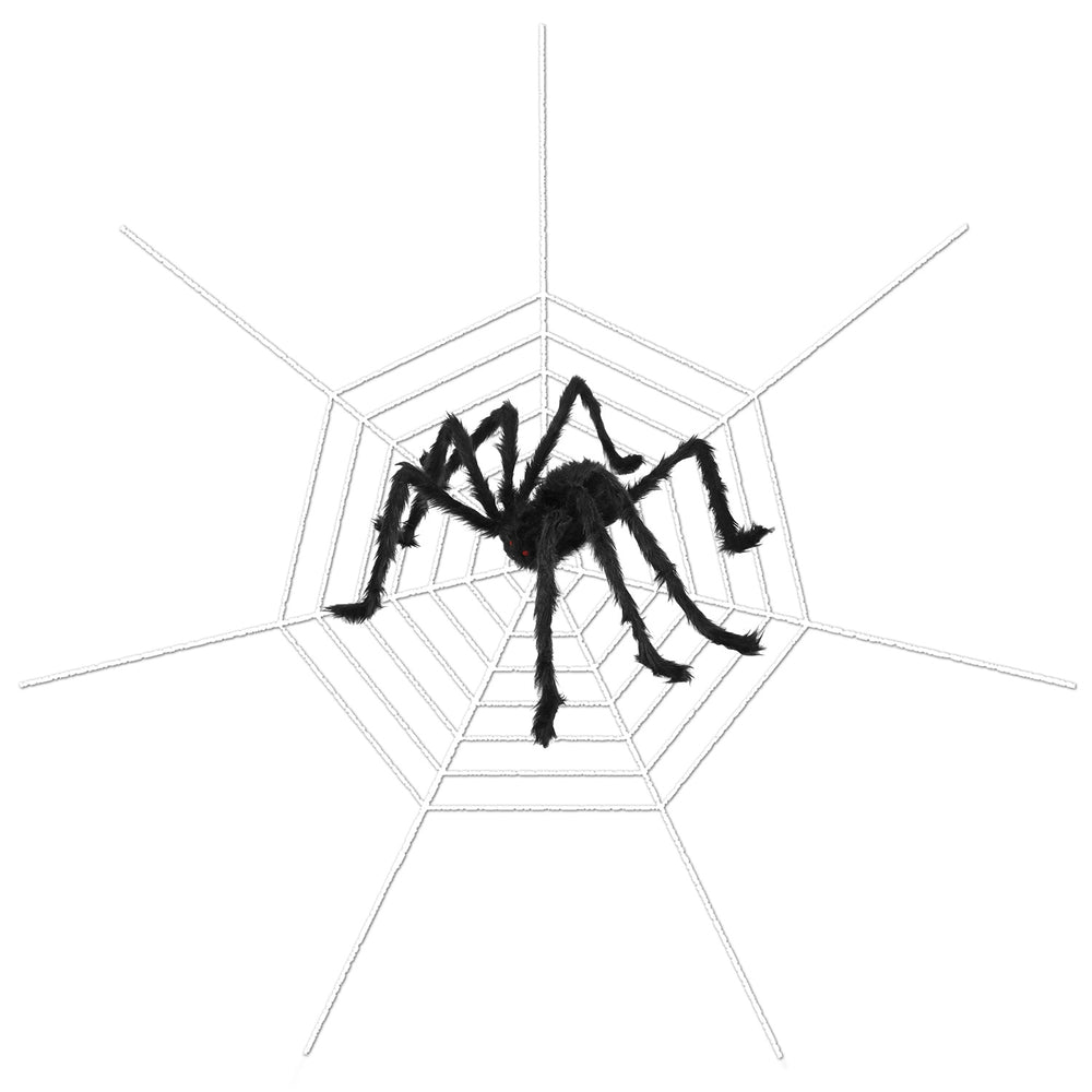 49 inch bendable black spider with a 126 inch stretch web - product photo 9 of 10