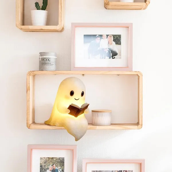 ghost reading book night light - product photo 2 of 5