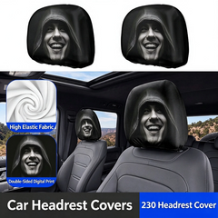 Halloween Grim Reaper Car Headrest Covers Universal Fit Scary Hooded Face