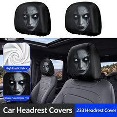 Halloween Grim Reaper Car Headrest Covers Universal Fit Scary Hooded Face