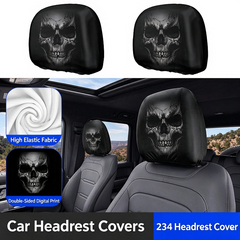 Halloween Grim Reaper Car Headrest Covers Universal Fit Scary Hooded Face