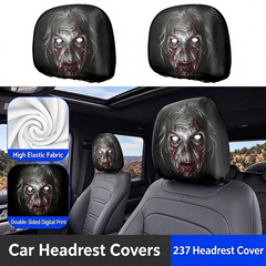 Halloween Grim Reaper Car Headrest Covers Universal Fit Scary Hooded Face