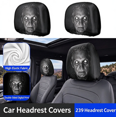 Halloween Grim Reaper Car Headrest Covers Universal Fit Scary Hooded Face