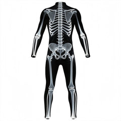 Luminous 3D Skeleton Halloween Bodycon Set, suitable for wearing at horror-themed parties.