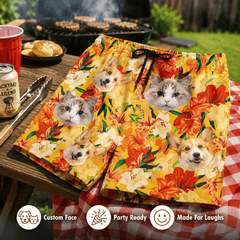 Custom Photo Face Tropical Shorts – Personalized Pet or People Print