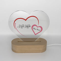 Mom Heart Acrylic Heart-Shaped Plaque