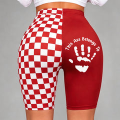 Customized handprint personalized text split-style five-part yoga shorts