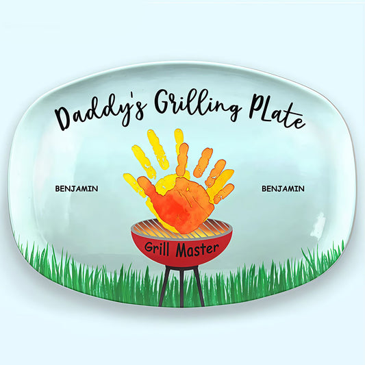 Daddy Grill Master - Family Personalized Custom Platter - Father's Day, Birthday Gift For Dad