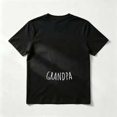 "GRANDPA" Simple Back Print Black T-Shirt for Grandfathers
