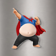 Custom Photo Dad Bod Belly Squishy Acrylic Fridge Magnet – Personalized Father's Day Funny Gifts For Dad, Grandpa – Official Belly Appreciation Club