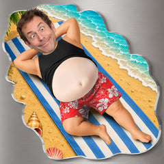 Leopard Print & Beach Naps– Personalized Father's Day Funny Gifts For Dad, Grandpa