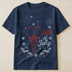 Naughty Ice Cream Cone Graphic Shirt | Funny 4th Of July Patriotic Humor T-Shirt