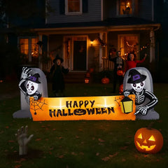 9.6 ft inflatable skeleton tombstone banner - product photo 4 of 6
