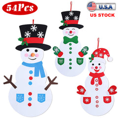 Felt Christmas Snowman Set DIY Felt Christmas Hanging Decorations Kits