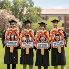 Custom Vintage Giant Dragon Photo Graduation Gift - Personalized Graduation Fan