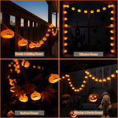 10 ft pumpkin string lights with 20 LEDs - product photo 5 of 7