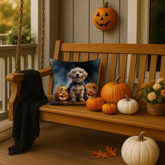 golden retriever halloween throw pillow with insert - product photo 2 of 8