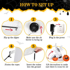 11.8 ft inflatable ghost, spider and pumpkin - product photo 4 of 6