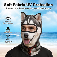 All-Season Cycling Balaclava Face Mask – Breathable Ice Silk & Thermal Velvet Ski Mask, Full Coverage Animal Print Neck Gaiter for Men Women, Motorcycle Helmet Liner for Skiing Riding Hiking