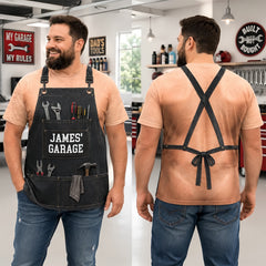 Custom Mechanic T-shirt - Personalized Grilling Gifts For Husband, Son, Grandson, Yourself - Built In The Garage