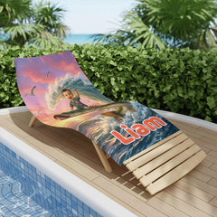 Personalized Fishing Beach Towel with Boys Face & Name, Bass Fish Kid Gift, Kids Towel.