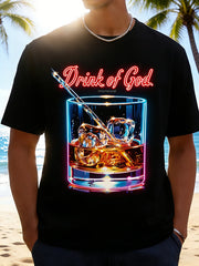 Unisex Neon Drink of God Whiskey On The Rocks Graphic Tee