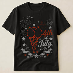 Naughty Ice Cream Cone Graphic Shirt | Funny 4th Of July Patriotic Humor T-Shirt