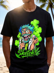 Vintage Mad Scientist Smoking Graphic T-Shirt