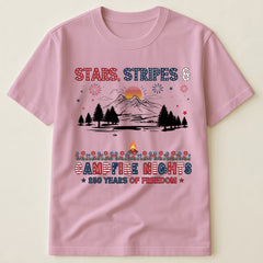 Stars Stripes & Campfire Nights 250 Years Of Freedom Camping Crew - Personalized Shirt