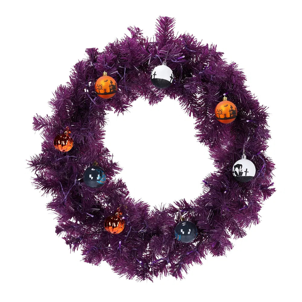 24 in pre-lit Halloween wreath with 50 LEDs - product photo 6 of 6