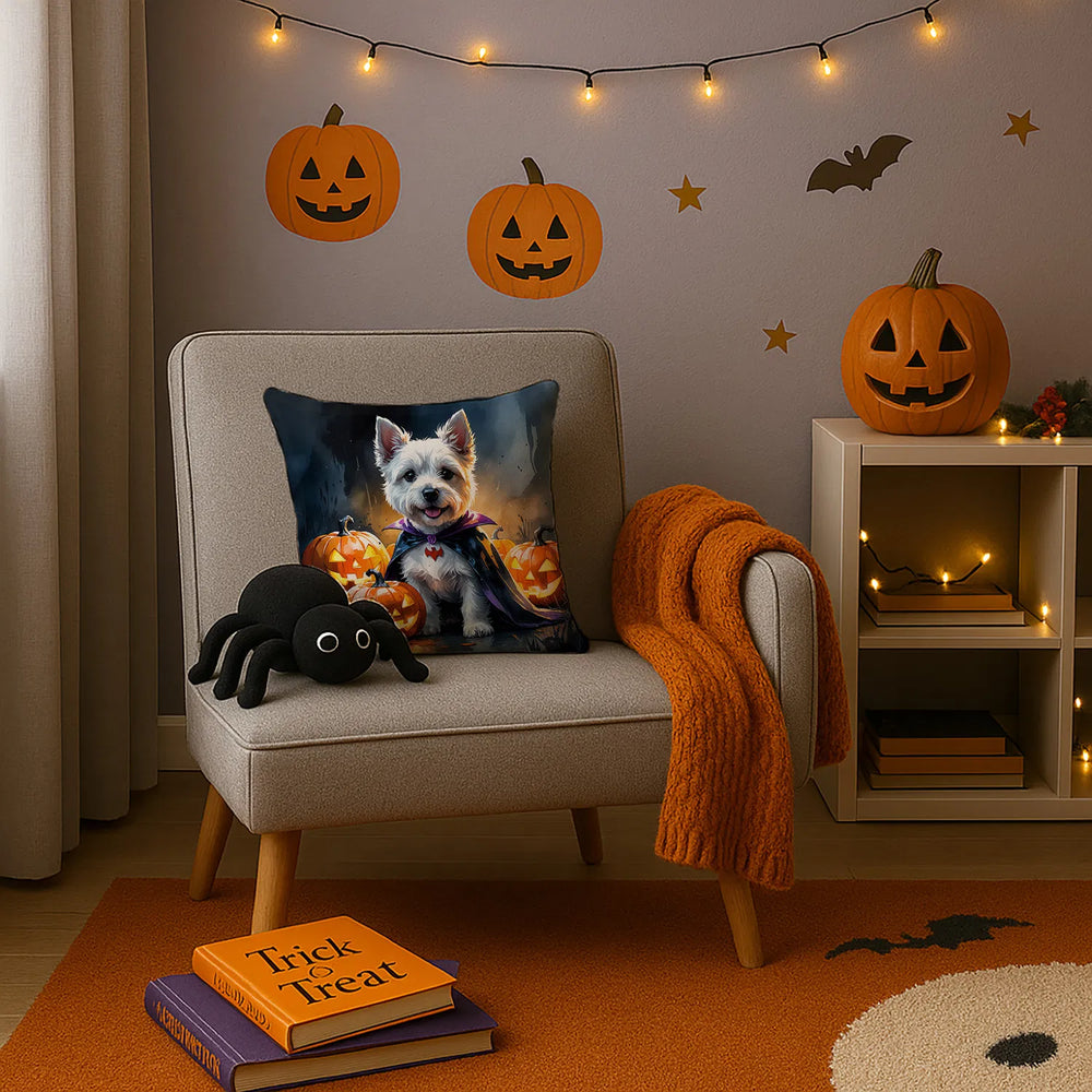 west highland terrier halloween throw pillow with insert - product photo 3 of 8