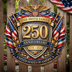 Custom Wood Sign - Personalized America 250th Anniversary Gifts For Mom, Dad, Brother, Sister, Kids - Courage Built Our Legacy
