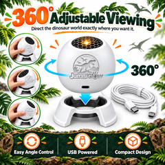 Dinosaur projector kit with 3 film reels USB cable and gift box
