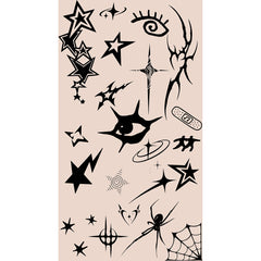 Y2K Grunge Star & Eye Tattoo-Style Throw Blanket