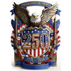 Personalized 250 Years of Freedom Tiger Metal Sign - Custom Family Name 1776-2026 Commemorative Gift
