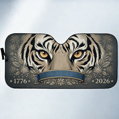 Personalized Family Name 250 Years of Freedom Tiger Eyes Sunshade - 1776-2026 Anniversary Edition