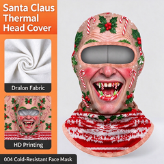Christmas Balaclava Full Face Mask for Men Women – Funny Santa Thermal Ski Mask, Windproof Warm Fleece Winter Face Cover with Neck Protection, Holiday Gift