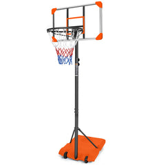1Set Portable Kids Basketball Hoop With Wheels, Height Adjustable 5.6 To 7ft Basketball Goal System Indoor Outdoor For Kids Teens Adults For Christmas Gift