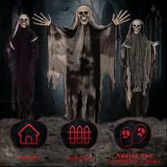 3 pack hanging skeleton ghosts - product photo 2 of 5