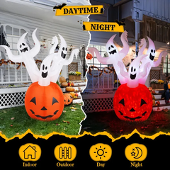 5.9 ft inflatable pumpkin ghost - product photo 5 of 5